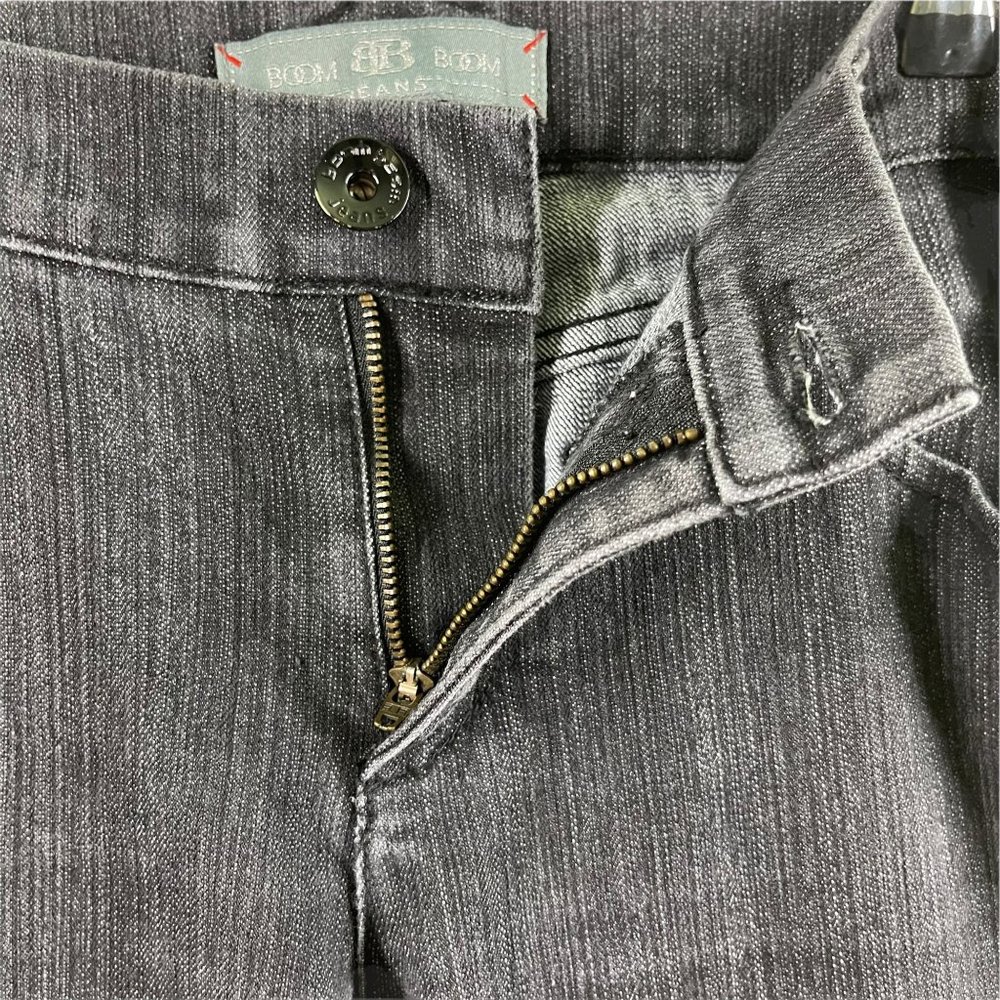 Boom Boom Jeans Juniors 15 Black Denim Sequins Boot Cut - Picture 5 of 12